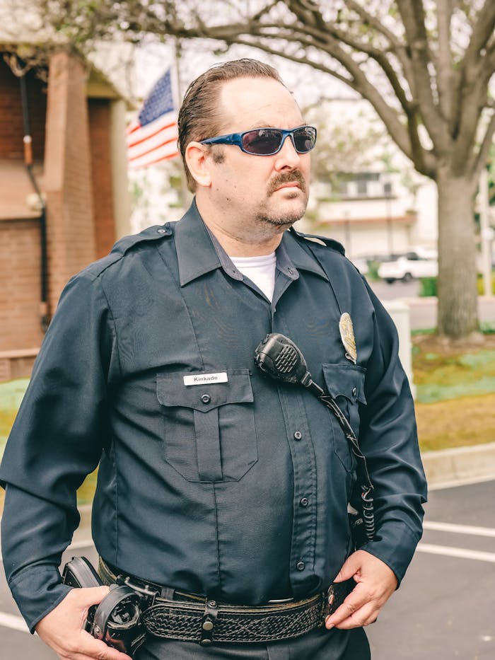 Crafting Captivating Headlines: Your awesome post title goes here A police officer standing confidently in uniform with sunglasses, outdoors and on duty.